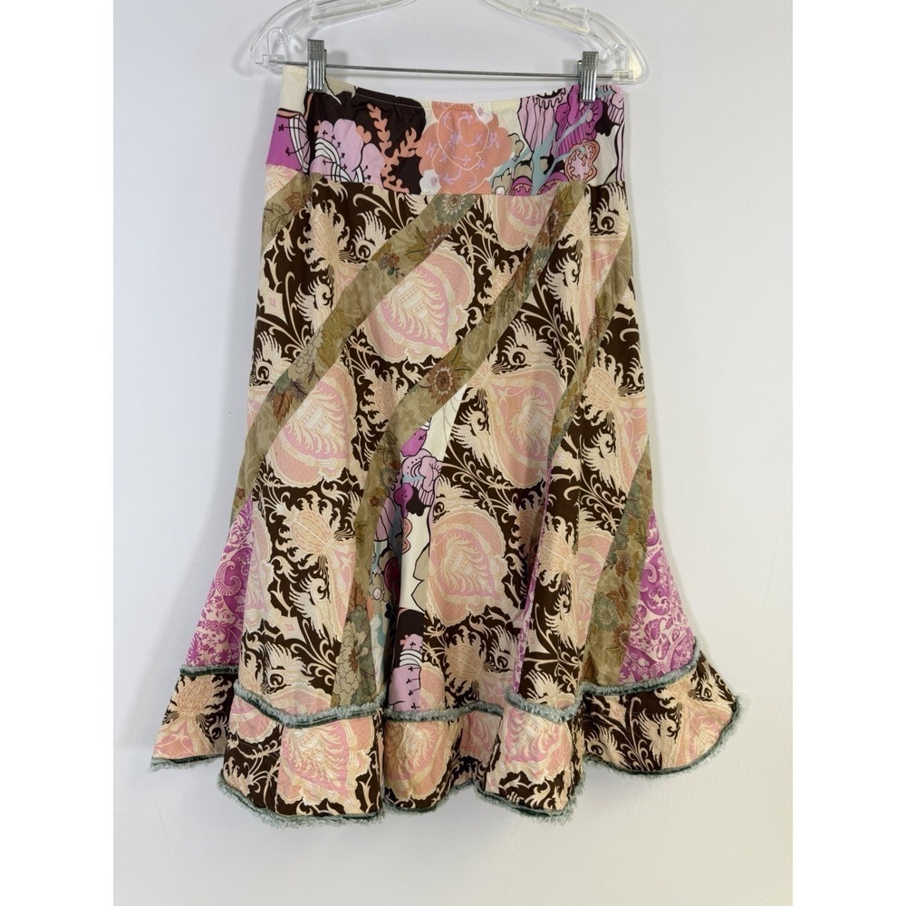 Boho Maxi Skirt Hippie Gypsy‎ Paisley Floral Patchwork Sz M look